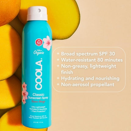 Spray protectie solara, Coola, SPF 50, guava mango