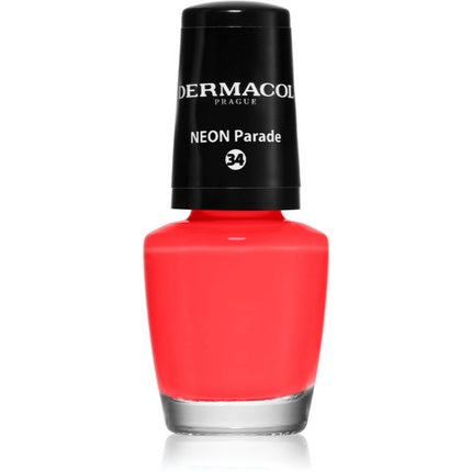 Smalt unghii Neon Parade 34, Culoare Roșu Coral, Capacitate 5 ml