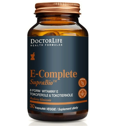 Supliment Dietar DoctorLife E-Complete SupraBio Vitamina E Capsule Veggie 30 buc