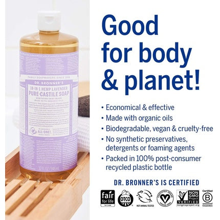 Sabon lichid Dr. Bronner's Castile Organic Lavender, 946ml