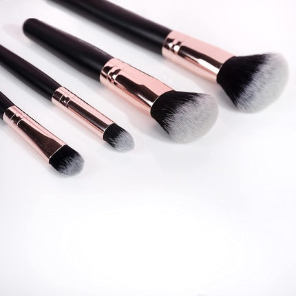 Set pensule machiaj, Brushworks, Travel, negru-roz