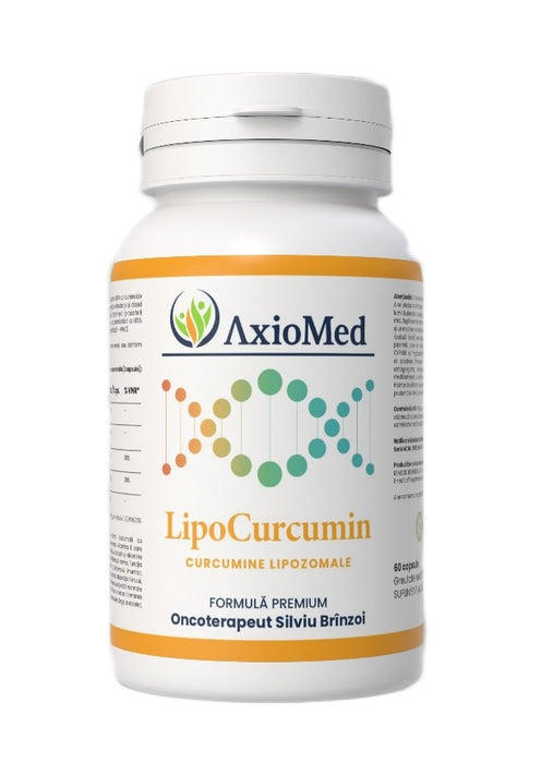AxioMed LipoCurcumin – supliment alimentar sub forma de capsule, cel mai puternic antiinflamator natural – 60 cps