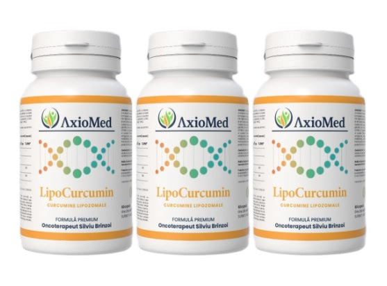 AxioMed LipoCurcumin – supliment alimentar sub forma de capsule, cel mai puternic antiinflamator natural – 180 cps