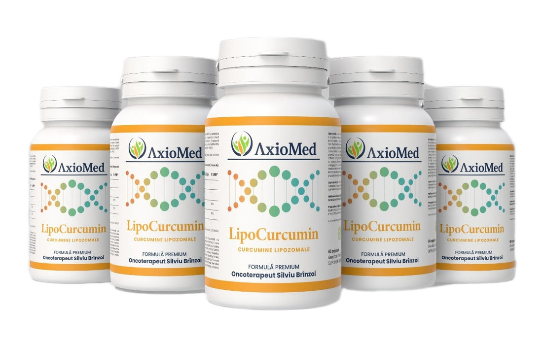 AxioMed LipoCurcumin – supliment alimentar sub forma de capsule, cel mai puternic antiinflamator natural – 300 cps