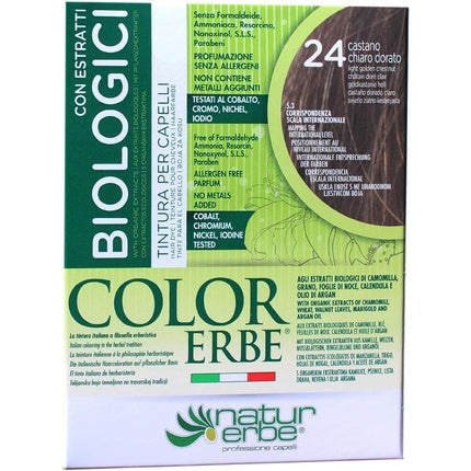 Vopsea de păr, Naturerbe, Extracte din plante bio, 24 Blond deschis auriu