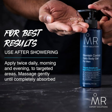 Gel corp pentru tratament acneic, Mr Expert Solutions Blemish Control Daily Body Gel for Men, 220 g
