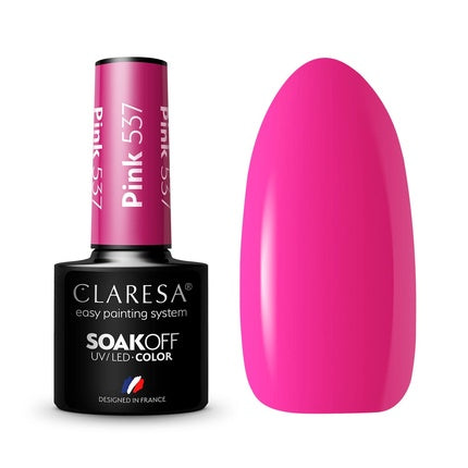 Lac de unghii, Claresa, Soak Off, roz, 5ml