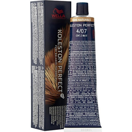 Vopsea de par, Wella, Koleston Perfect ME 4/07, Castaniu Natural Mediu, 60ml