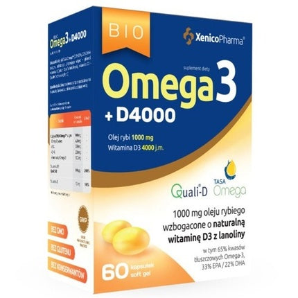 Supliment Omega 3 D3, XeniCare Pharma, 60 Capsule, 4000 UI Vitamina D3