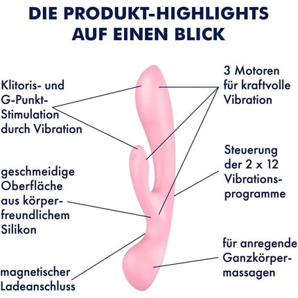 Masator Electric Satisfyer, Triple Oh, 24cm, Roz
