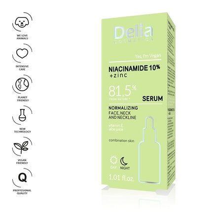 Serum Delia Niacinamide 10% + Zinc, 30ml, Verde