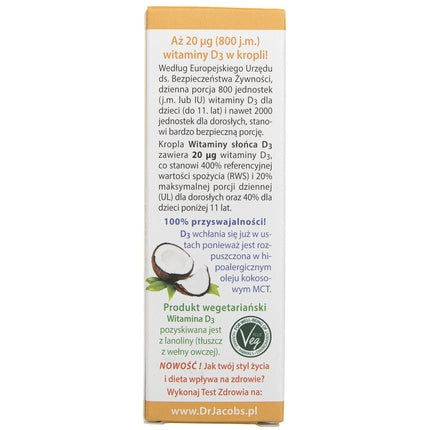 Vitamine, Dr. Jacob's, D3, picături, 20ml