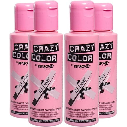 Culoare pentru păr Crazy Color Silver 100ml Cremă semi-permanentă