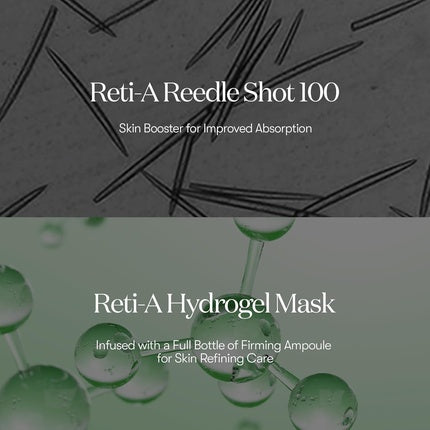 Mască facială hidrogel Vt Cosmetics Reti-A Reedle Shot 100 2-Step, verde, 33g