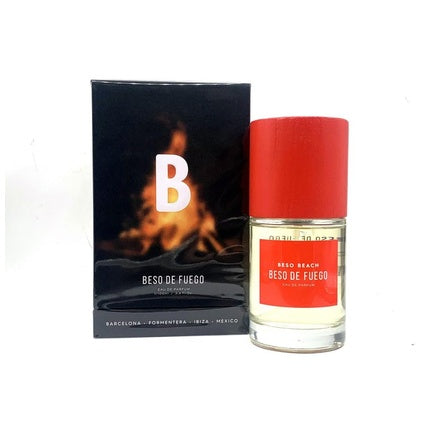 Beso Beach Beso De Fuego Eau De Parfum 100ml Spray, Parfum Unisex, Sticlă Transparentă, Capac Roșu