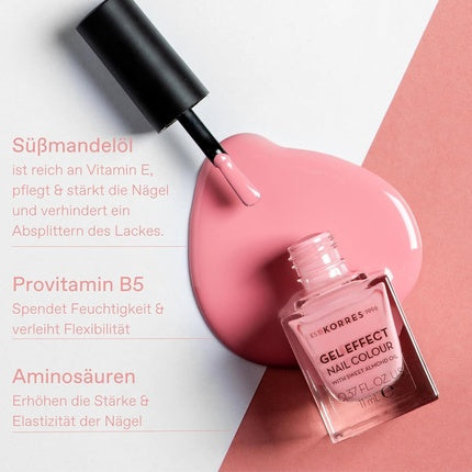 Korres Sweet Almond Gel Effect Nail Colour 05 Candy Pink, 11 ml