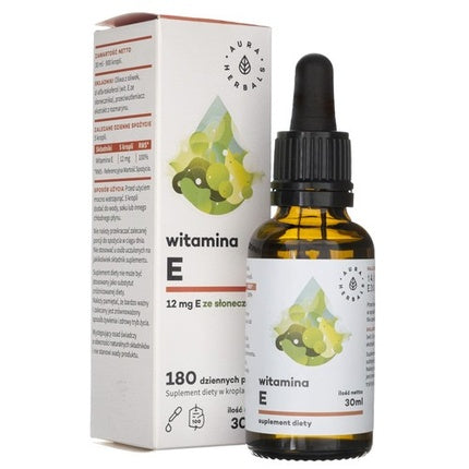 Aura Herbals Vitamin E Drops, Vitamine E cu ulei de măsline și aloe vera, 30 ml