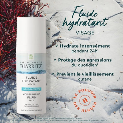 Fluid Facial Hidratant Hydra-Protect Organic, Laboratoires De Biarritz, 50ml