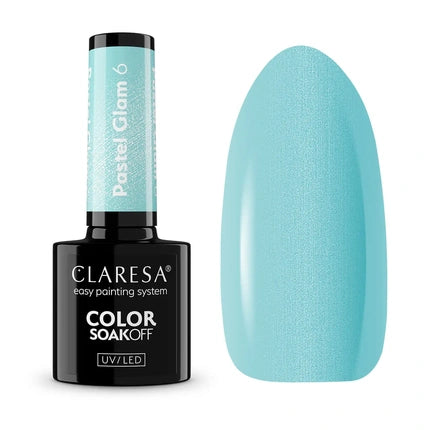 Vernis Gel Hibrid Claresa - Pastel Glam 6, Culoare Turquoise, Soak Off UV/LED