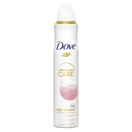 Deodorant Spray Dove Advanced Care Calming Blossom, alb și auriu, 115g