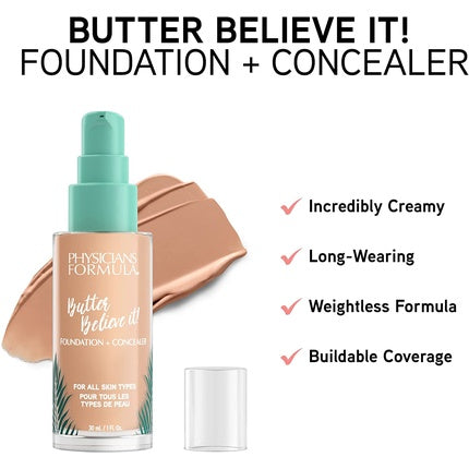 Fond de ten si corector Physician's Formula Murumuru Butter Believe It!, Radiant Glow, Fair