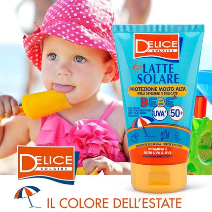 Cremă de protecție solară copii, Delice, LSF 50+ cu Vitamina E, 100ml