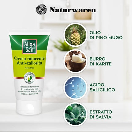 Cremă picioare, Allga San, anti-calozități, verde