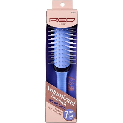 Perie de păr volumizatoare Kiss Red, model Non-Slip, 7 rânduri