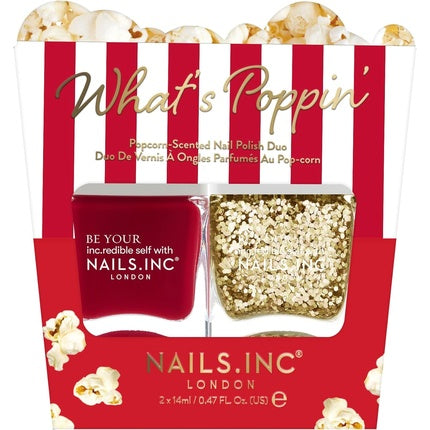 Lac de unghii, Nails Inc, What's Poppin', roșu și auriu