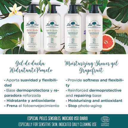 Gel de duș Dr. Tree, piele sensibilă, 500ml, grapefruit
