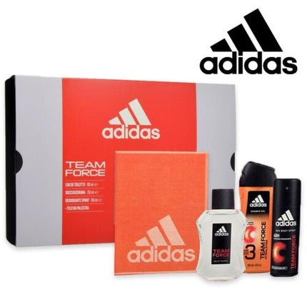Set Cadou Adidas Team Force, Apă de Toaletă 100ml + Gel de Duș 250ml + Deodorant 150ml + Prosop Man Gym Towel