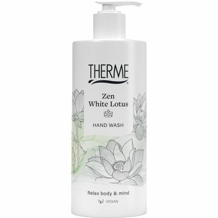 Spumă de mână Therme Zen White Lotus, 449 g, alb, design floral