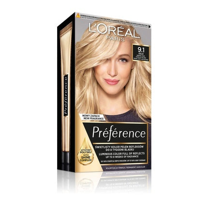 Vopsea de păr, L'Oréal Paris, Préférence 9.1, blond cenușiu foarte deschis