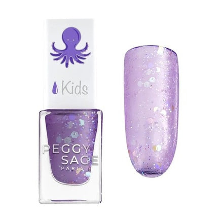 Lac de unghii pentru copii, Peggy Sage Kids, Violet cu sclipici, 5 ml