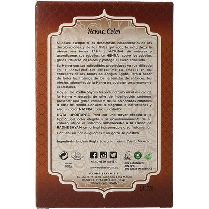 Vopsea de păr, Henna Radhe Shyam, permanentă, 100g