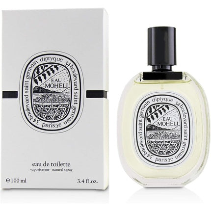 Perfum Diptyque Eau Moheli, 100ml, sticlă transparentă, capac negru