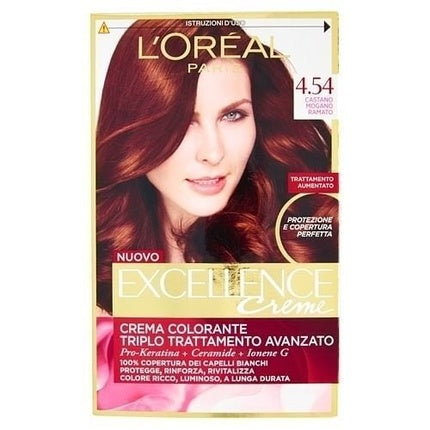 Vopsea de păr, L'Oréal Paris, Excellence Cream, castaniu mahon cupru