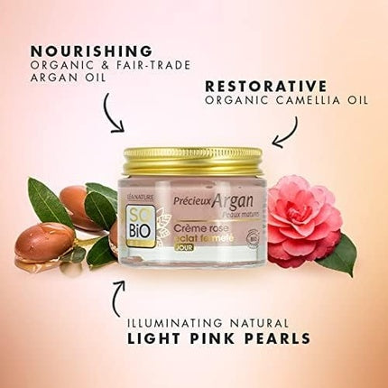 Crema de zi So'bio Etic Precieux Argan, bio cu ulei argan și camelia, iluminant