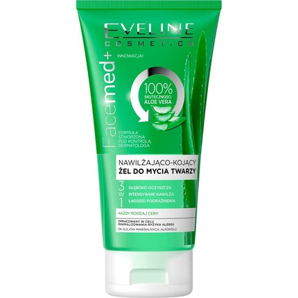 Gel de curățare facială, Eveline Cosmetics, Facemed, aloe, 150ml