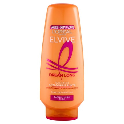 Balsam L'Oréal Elvive Dream Long, 250 ml, anti-dopuri de vârfuri, cu keratină vegetală și ulei de ricin