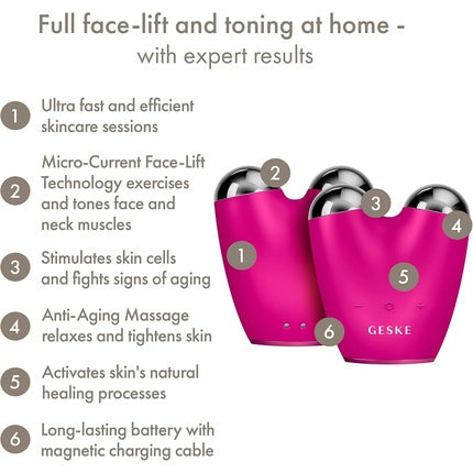 Dispozitiv facial anti-îmbătrânire Geske Smartappguided Microcurrent 6 în 1