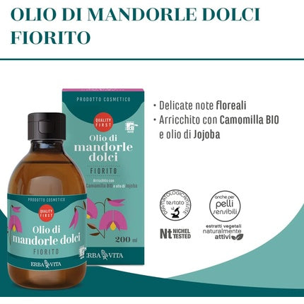 Ulei de corp ERBA VITA Blooming Sweet Almond, 200 ml