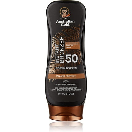 Lotiune protectie solara, Australian Gold, SPF 50, Instant Bronzer, 237ml