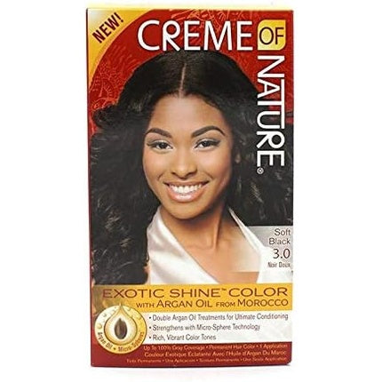Vopsea păr, Creme Of Nature, 3.0 Negru Moale, Ulei Argan