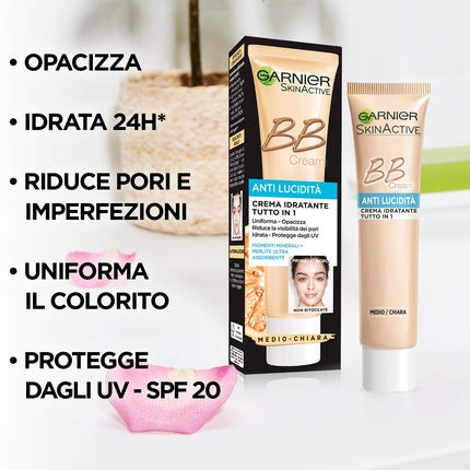 BB Cream, Garnier SkinActive, Anti-Luciditate, Mediu/Deschis