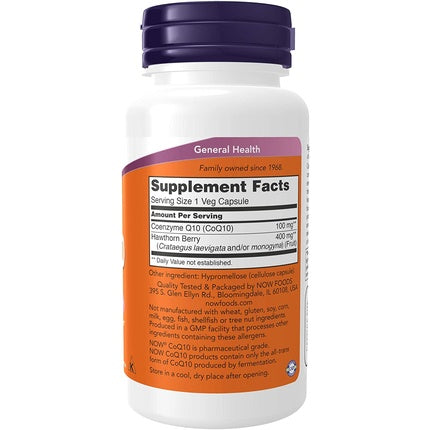 Capsule Vegetale NOW CoQ10 100mg cu Măceșe, 90 buc
