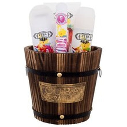 Set Cadou Cuba La Vida, Parfum, Esență, 100ml + 35ml, Spray Corp 200ml și Loțiune 200ml, ambalaj din lemn