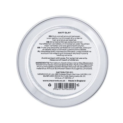 Ceară Păr, Men Rock, Matt Clay, 90ml Alb