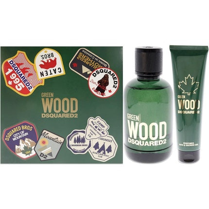 Set cadou parfum Dsquared2 Wood Pour Homme, verde, 100 ml