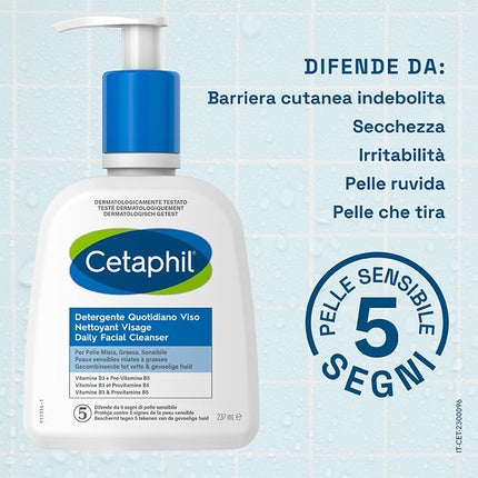 Gel curățare față, Cetaphil, Daily, alb, 237ml